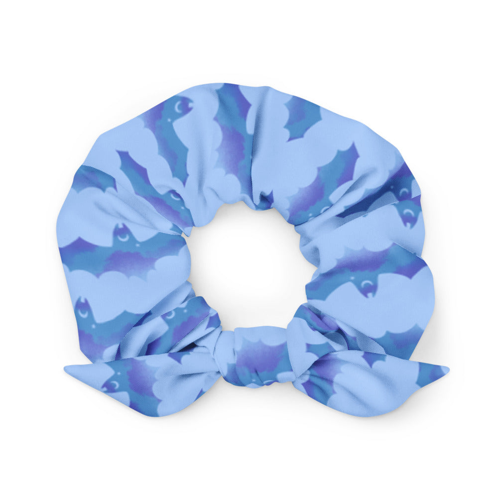 Stylish Lilith Scrunchie features a trendy bat design, perfect for any outfit, from gym to night out.