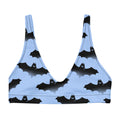 Stylish Lilith Padded Bikini Top featuring a fun bat print, perfect for sunny days at the beach or pool.
