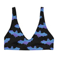 Stylish Lilith Padded Bikini Top featuring a unique bat print, perfect for sunny weather and versatile mixing.