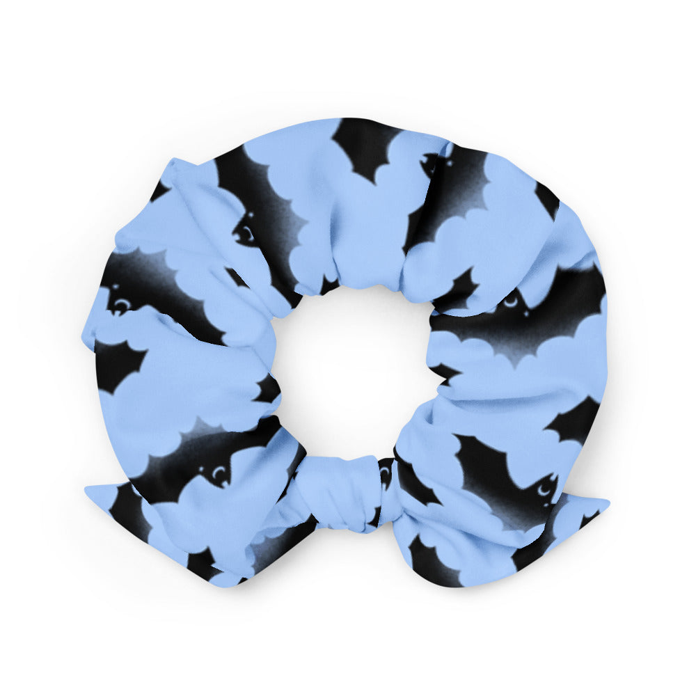 Stylish Lilith Scrunchie features a trendy bat design, perfect for any outfit from gym to night out.