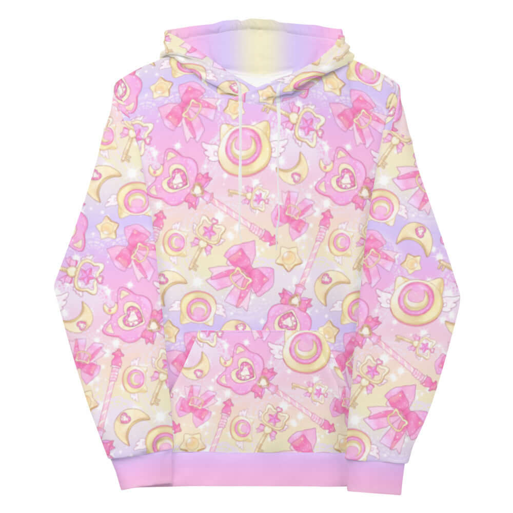 Cozy and vibrant, the Magical Girl Hoodie brings your favorite fantasy to life with a playful design.
