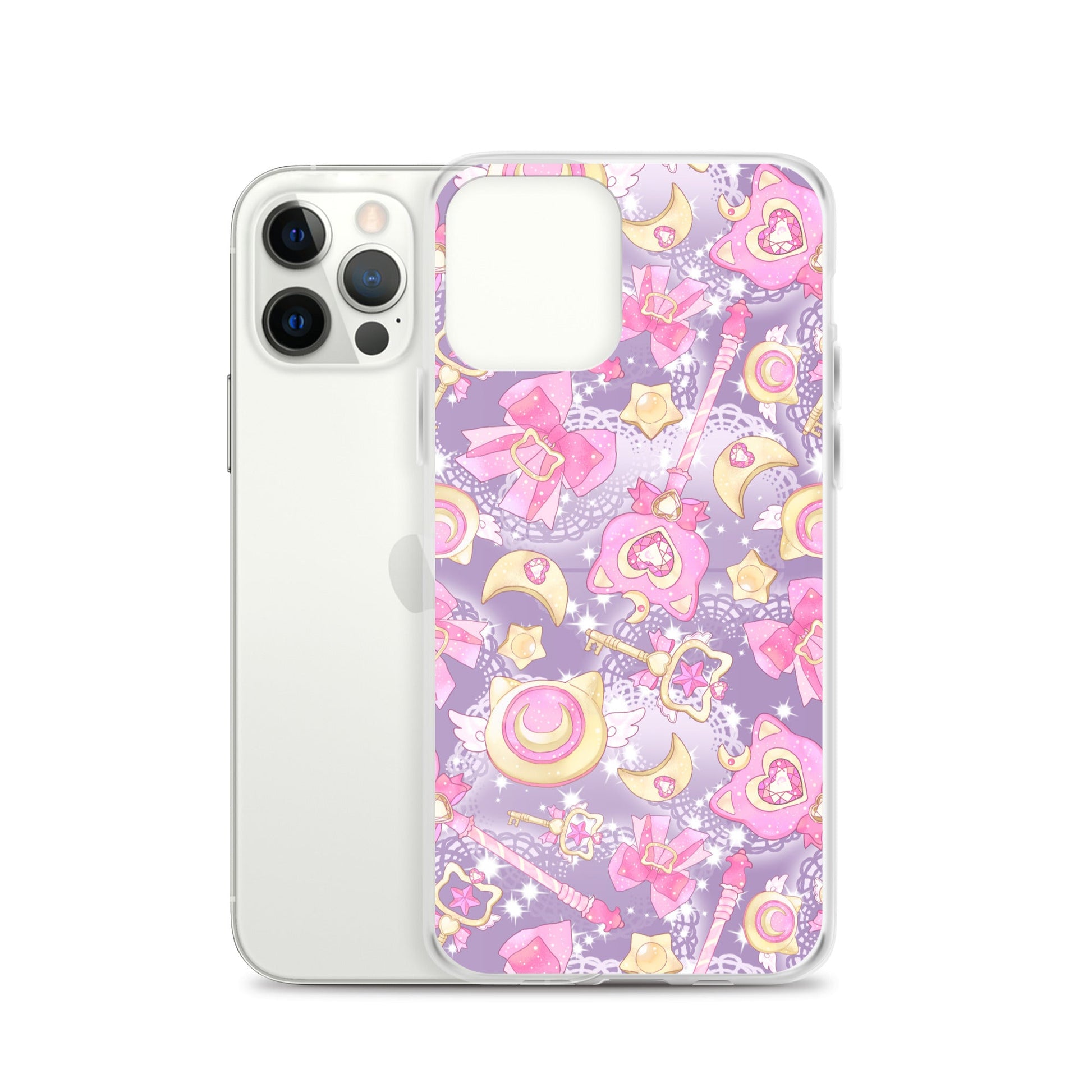 Sleek Magical Girl iPhone® Clear Case featuring whimsical designs, perfect for protecting your magical gadgets.
