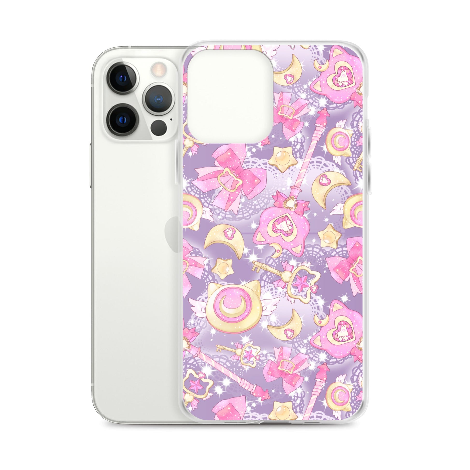Colorful Magical Girl iPhone® Clear Case featuring whimsical designs, perfect for protecting your phone in style.