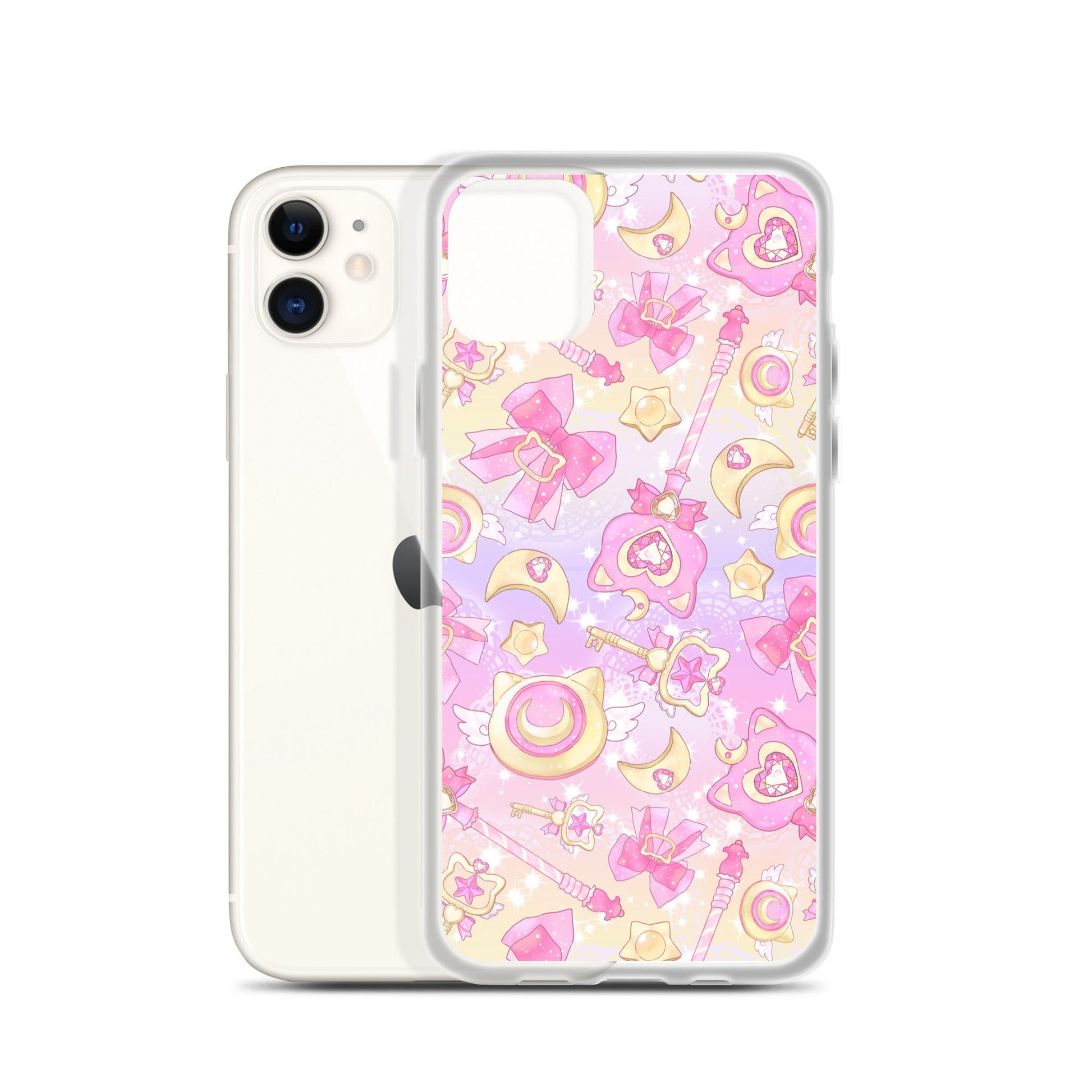 Sleek Magical Girl iPhone® Clear Case showcasing colorful designs, perfect for protecting your magical gadget.