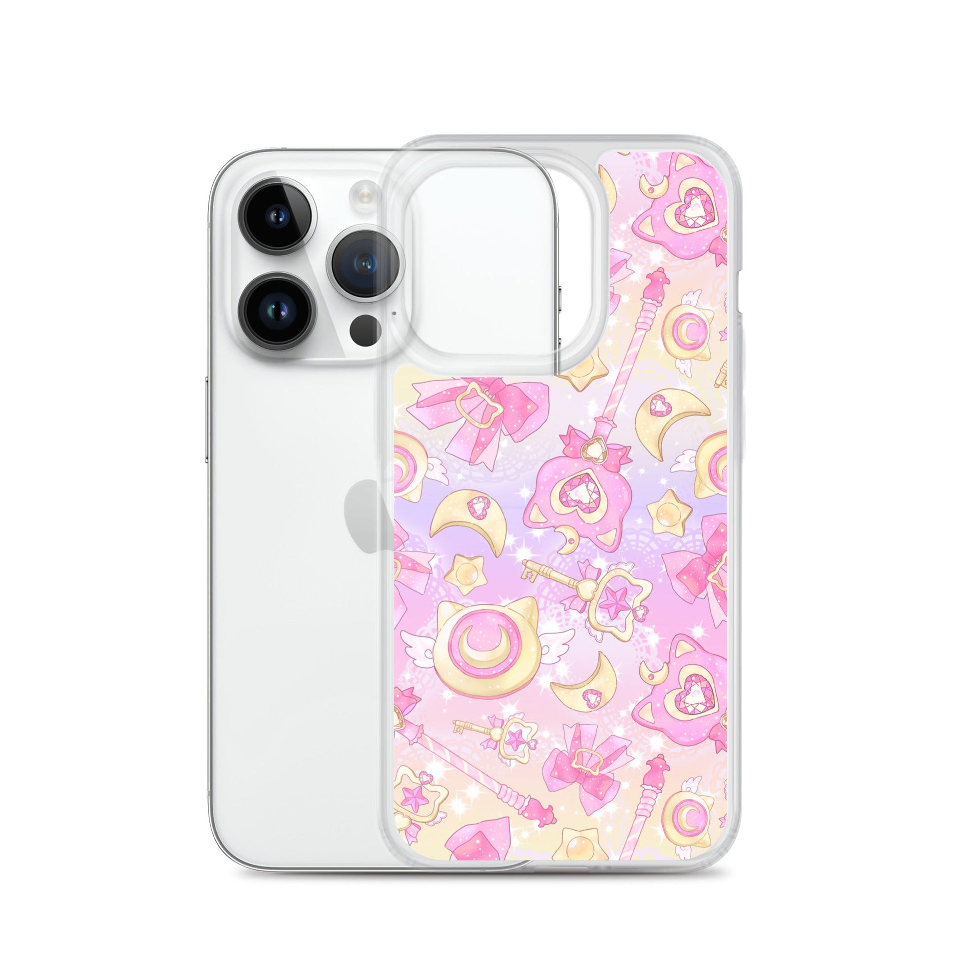 Stylish Magical Girl iPhone® Clear Case features cute designs, perfect for protecting your phone with charm and flair.