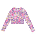 Magical Girl Long-sleeved Crop Top featuring vibrant patterns, perfect for eco-friendly athleisure and sports.