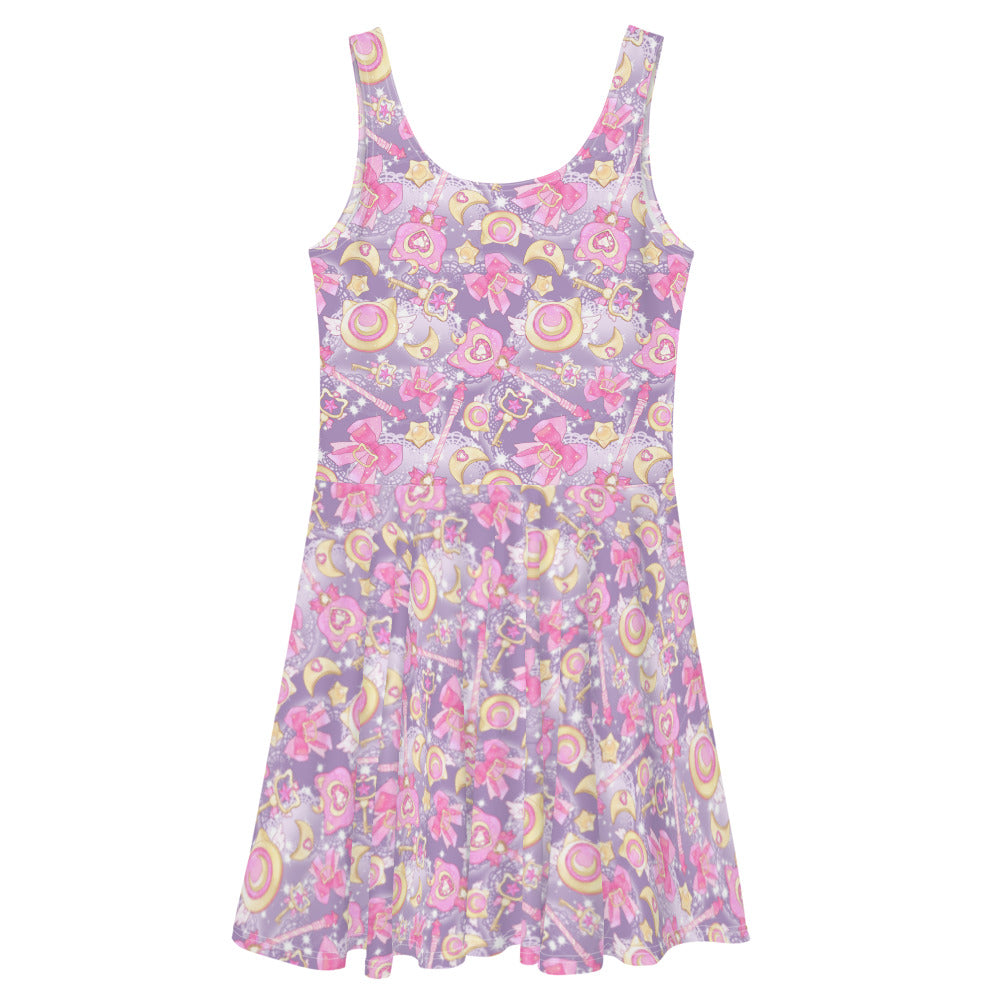 Discover the Magical Girl Skater Dress, featuring a playful pastel design perfect for any young hero's wardrobe.