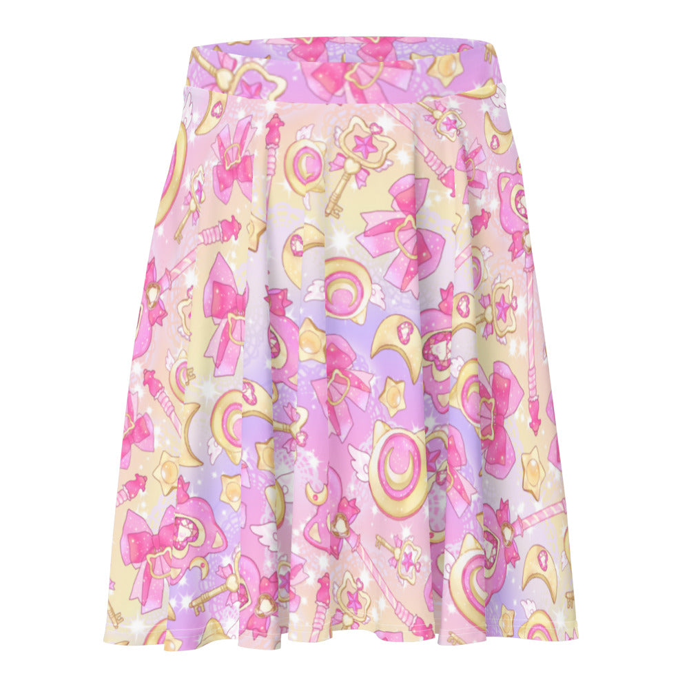 Flattering Magical Girl Skater Skirt with vibrant patterns, perfect for comfort and style while defeating bad guys.