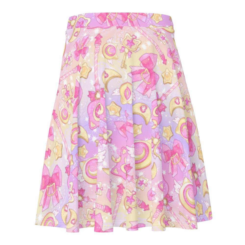 Cute and comfy Magical Girl Skater Skirt features a vibrant design, perfect for any adventure or casual outing.
