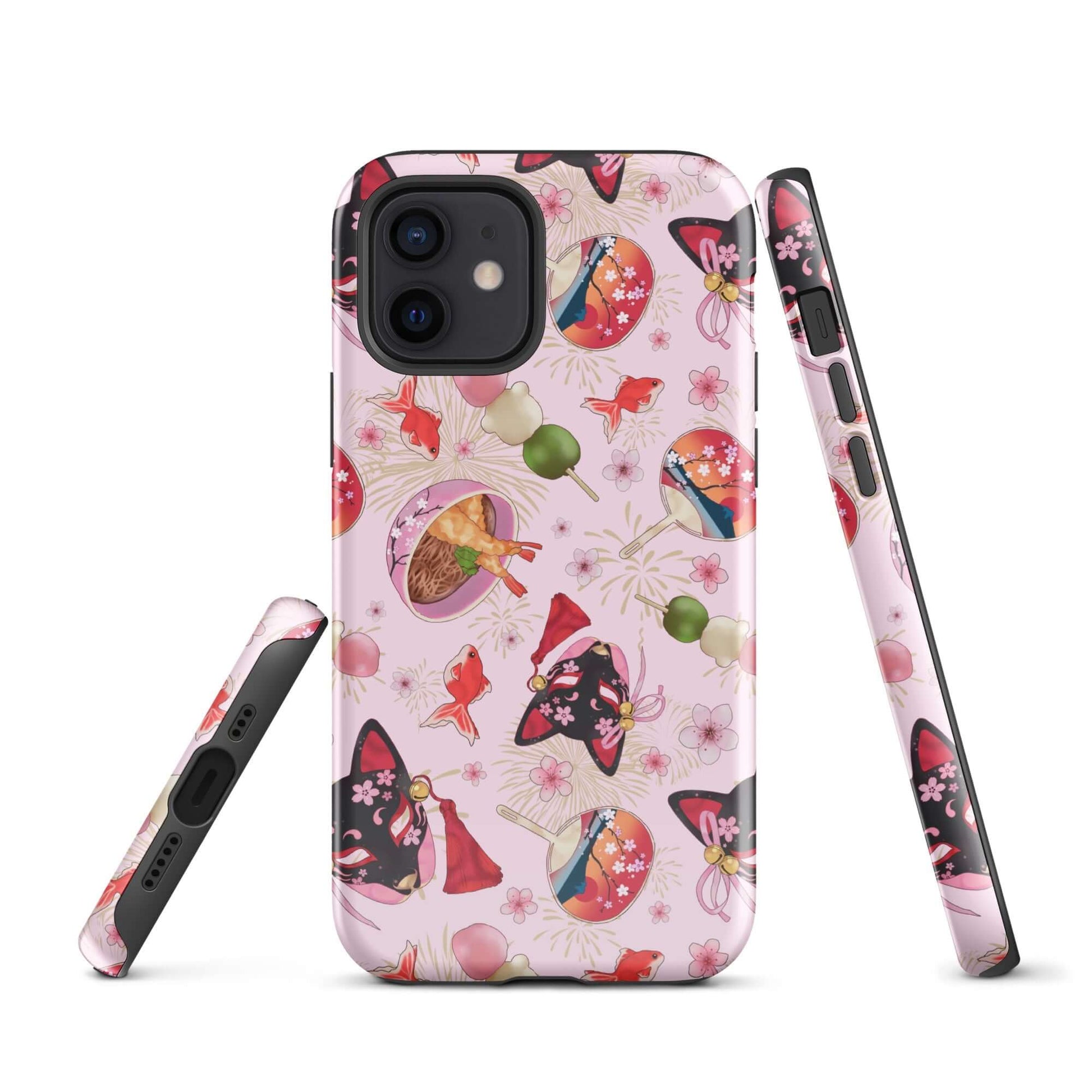 Matsuri iPhone® Tough Case showcases a vibrant design, offering stylish protection and durability for your phone.