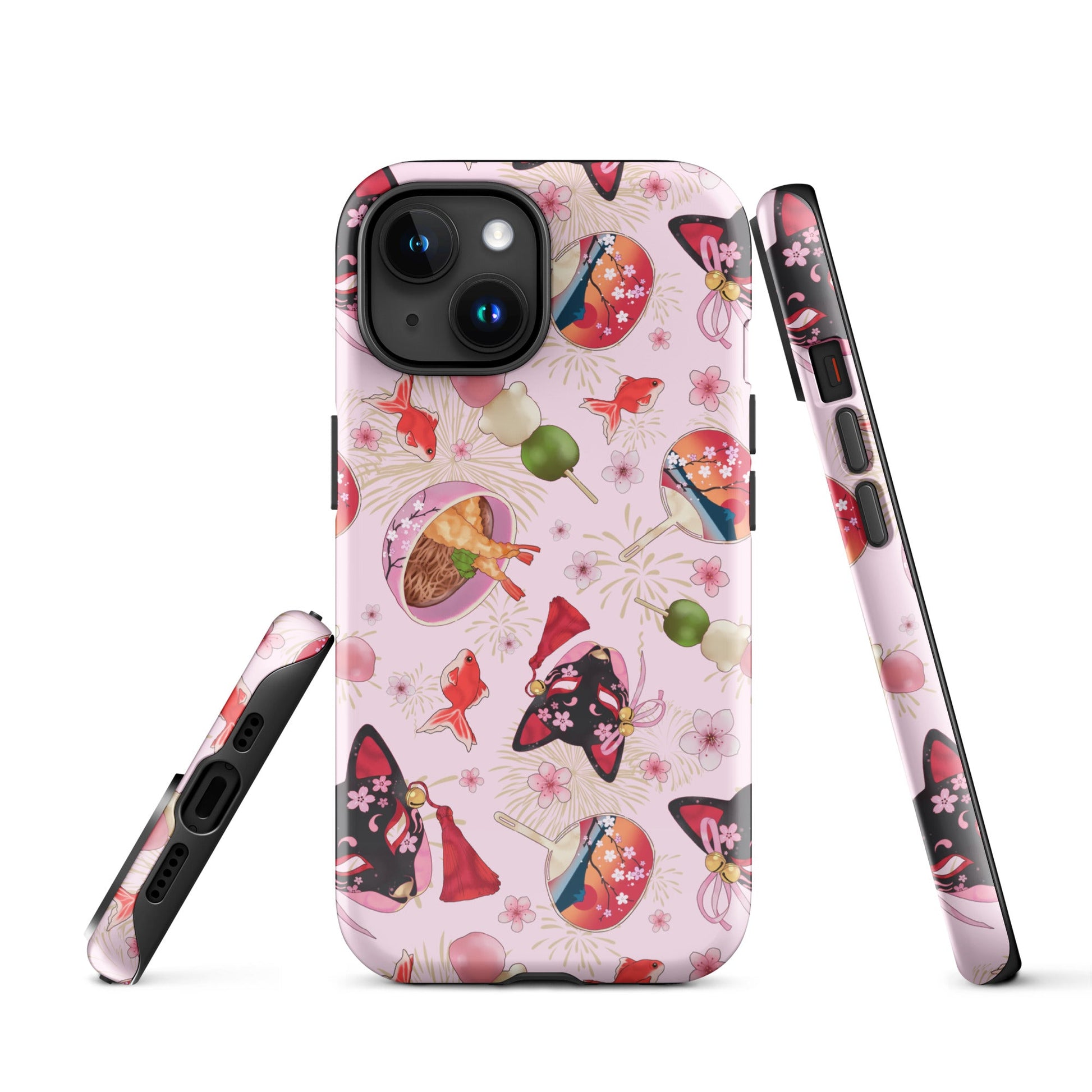 Matsuri iPhone® Tough Case featuring vibrant designs, durable dual-layer protection for stylish phone safety.