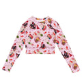 Matsuri Long-sleeved Crop Top features a vibrant print, crafted from eco-friendly recycled materials for comfort.
