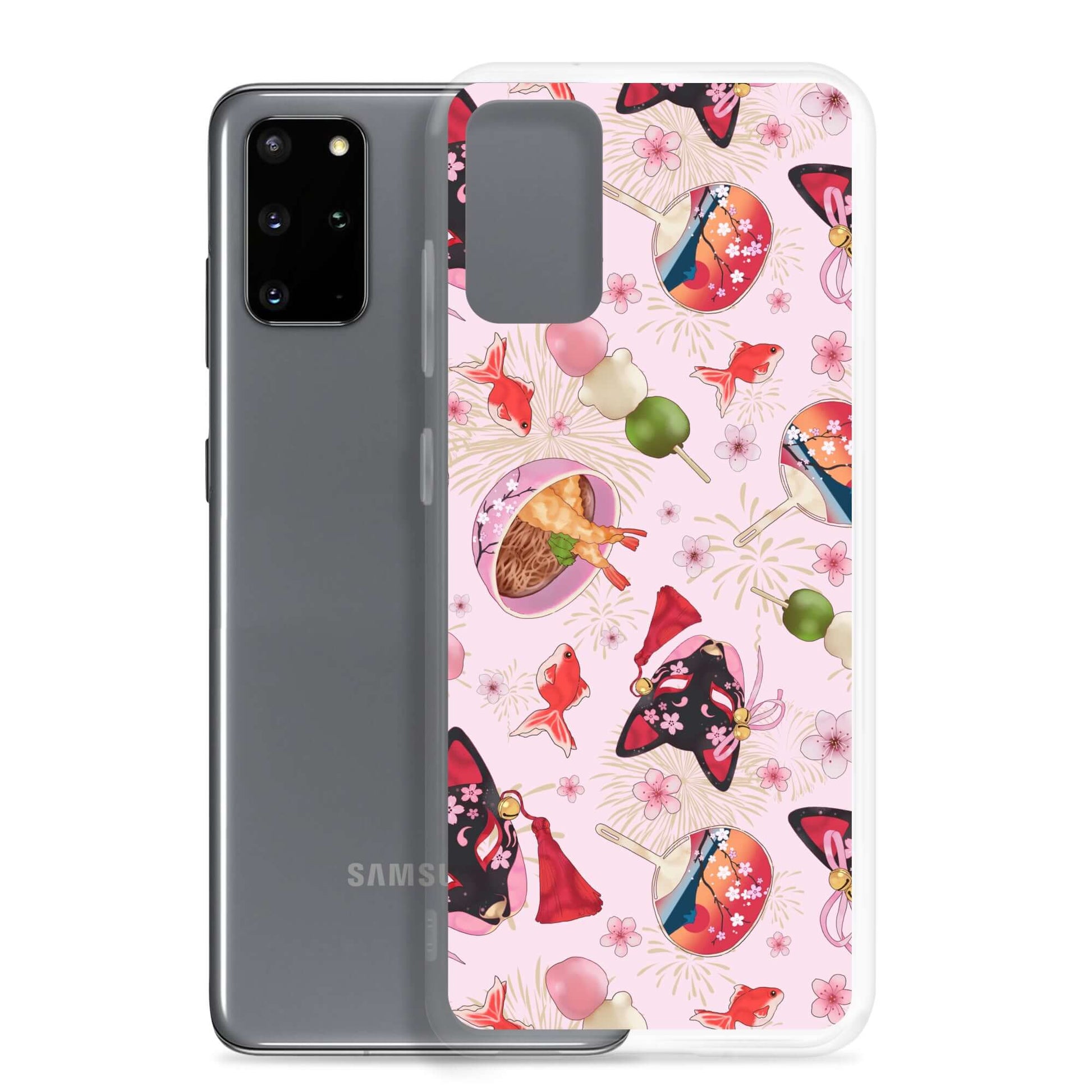 Matsuri Samsung® Clear Case showcases a vibrant design, perfect for summer festivals and phone protection.