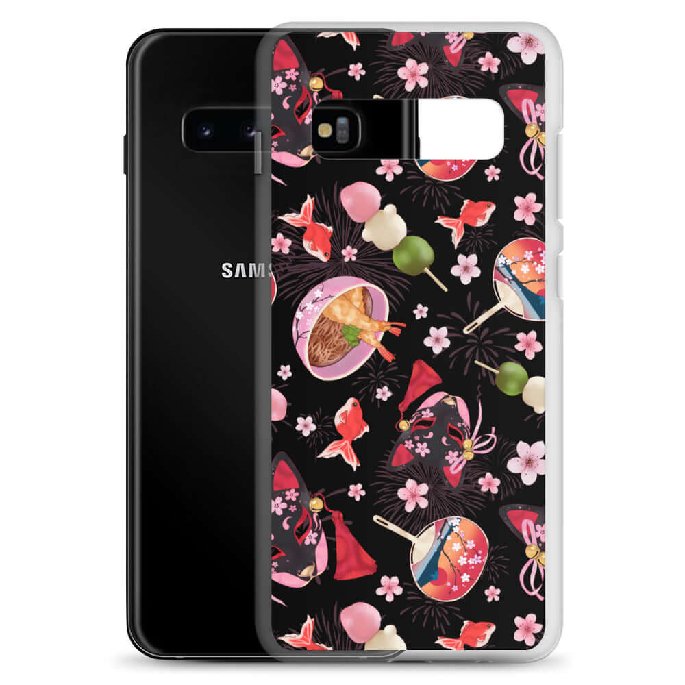 Protect your phone in style with the Matsuri Samsung® Clear Case, featuring a vibrant festival-inspired design.