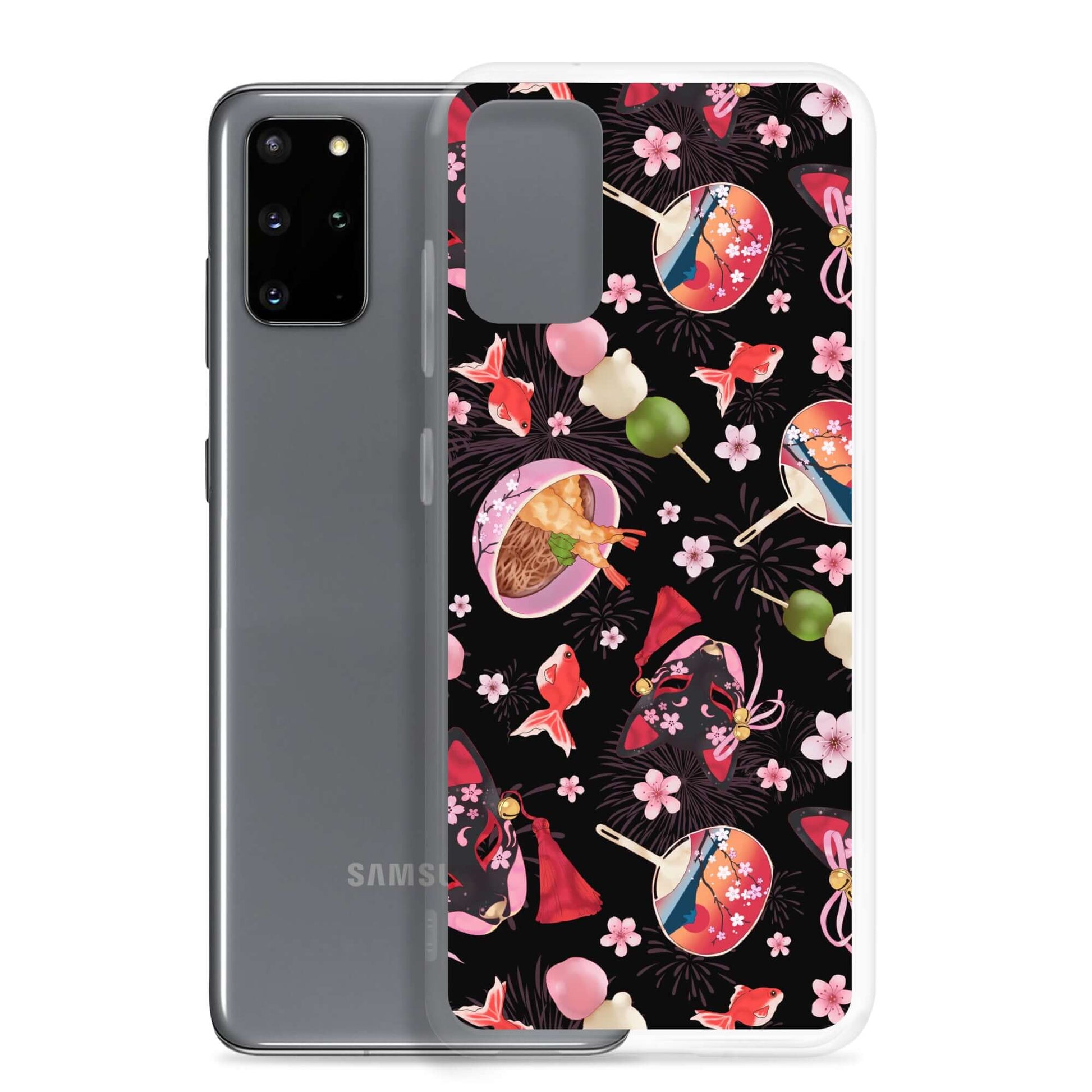 Matsuri Samsung® Clear Case showcases vibrant festival designs, offering stylish protection for your phone.