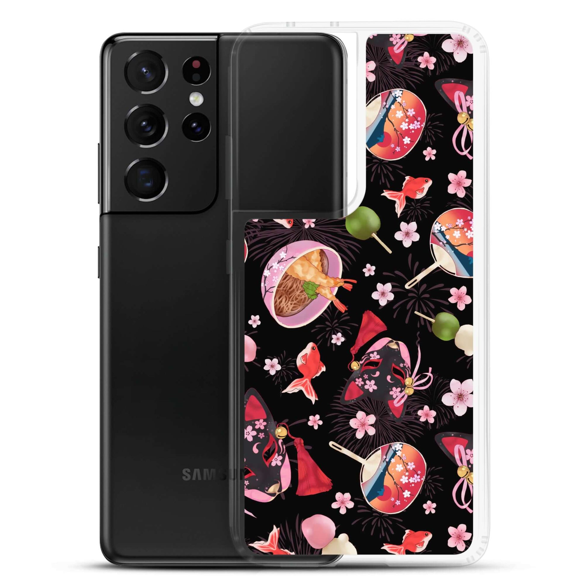 Protect your phone in style with the Matsuri Samsung® Clear Case, featuring vibrant festival-themed designs.