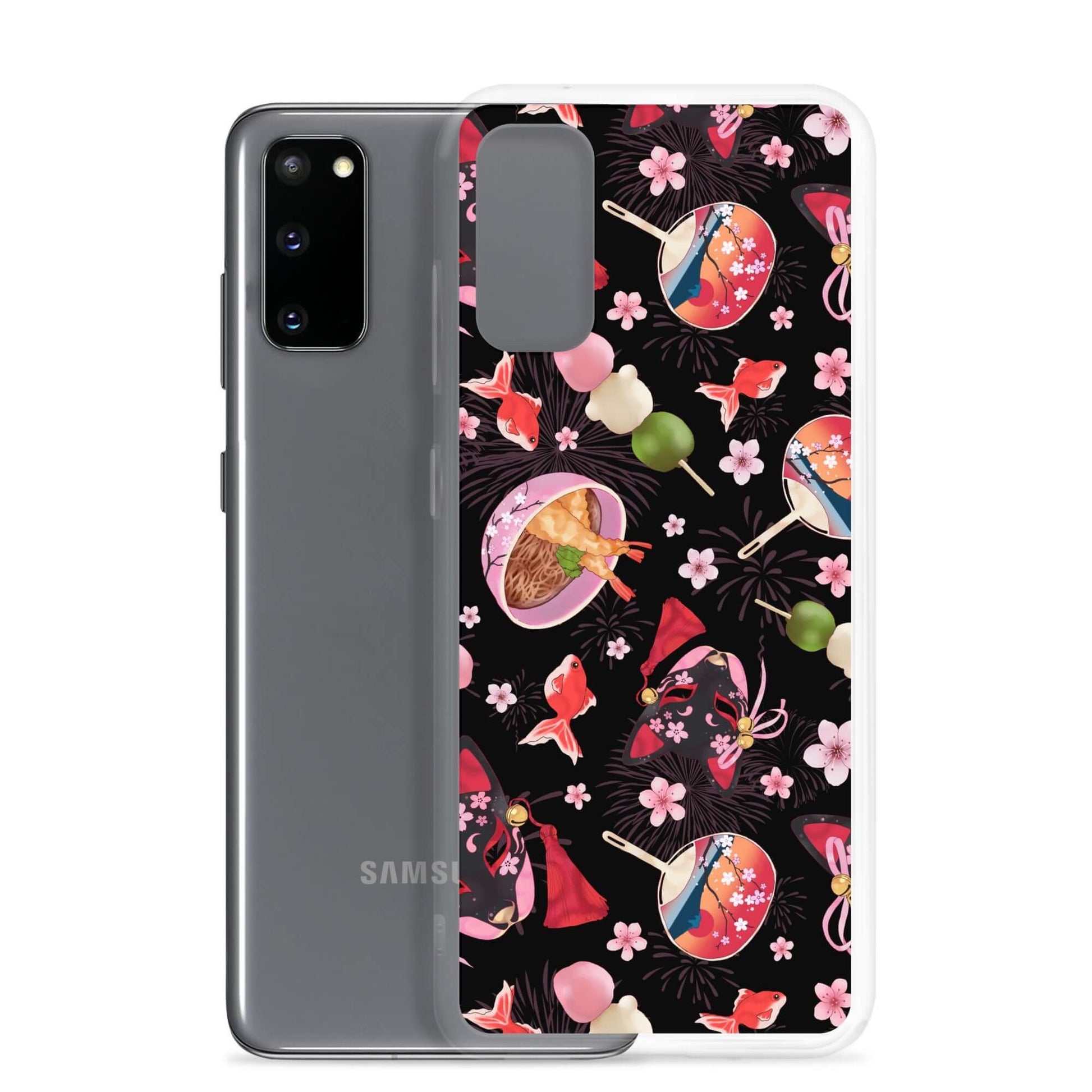 Matsuri Samsung® Clear Case features vibrant festival designs, offering stylish protection for your Galaxy S20.
