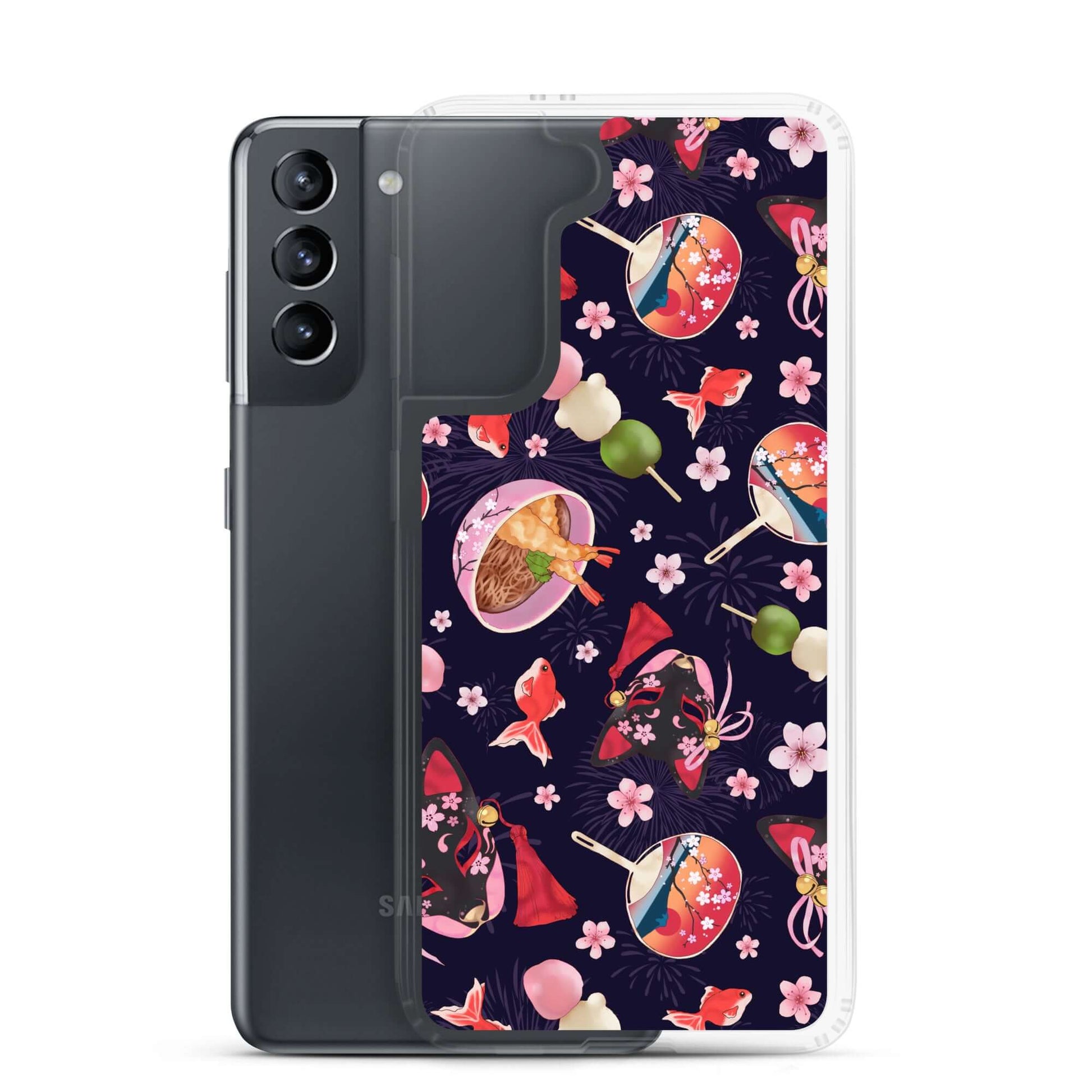 Matsuri Samsung® Clear Case showcasing vibrant festival designs, perfect protection for your Galaxy S21 this summer.