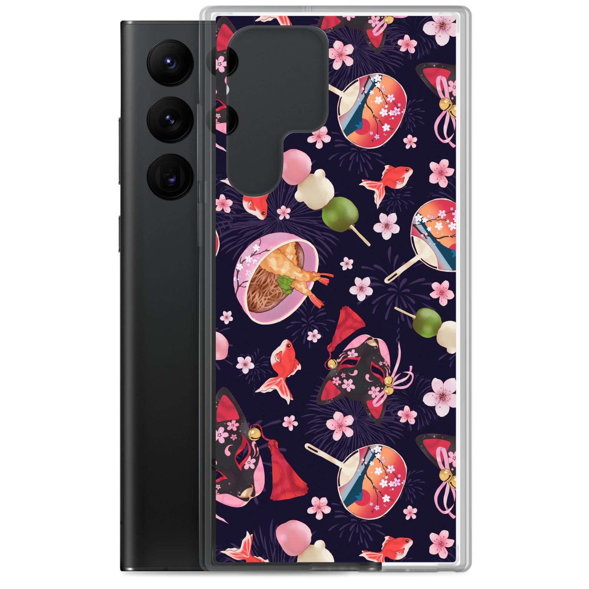 Protect your phone in style with the Matsuri Samsung® Clear Case, featuring vibrant festival-inspired designs.