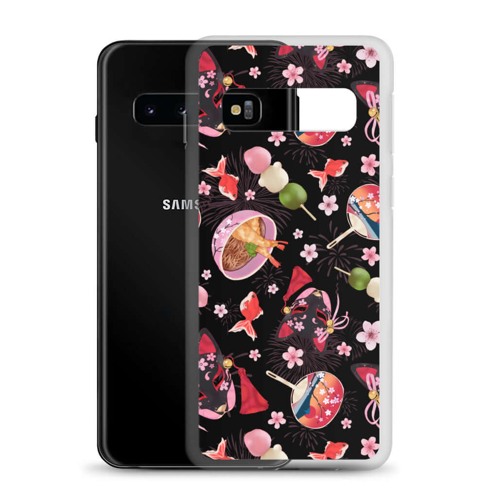 Matsuri Samsung® Clear Case showcases a festive design, protecting your phone with style and durability.