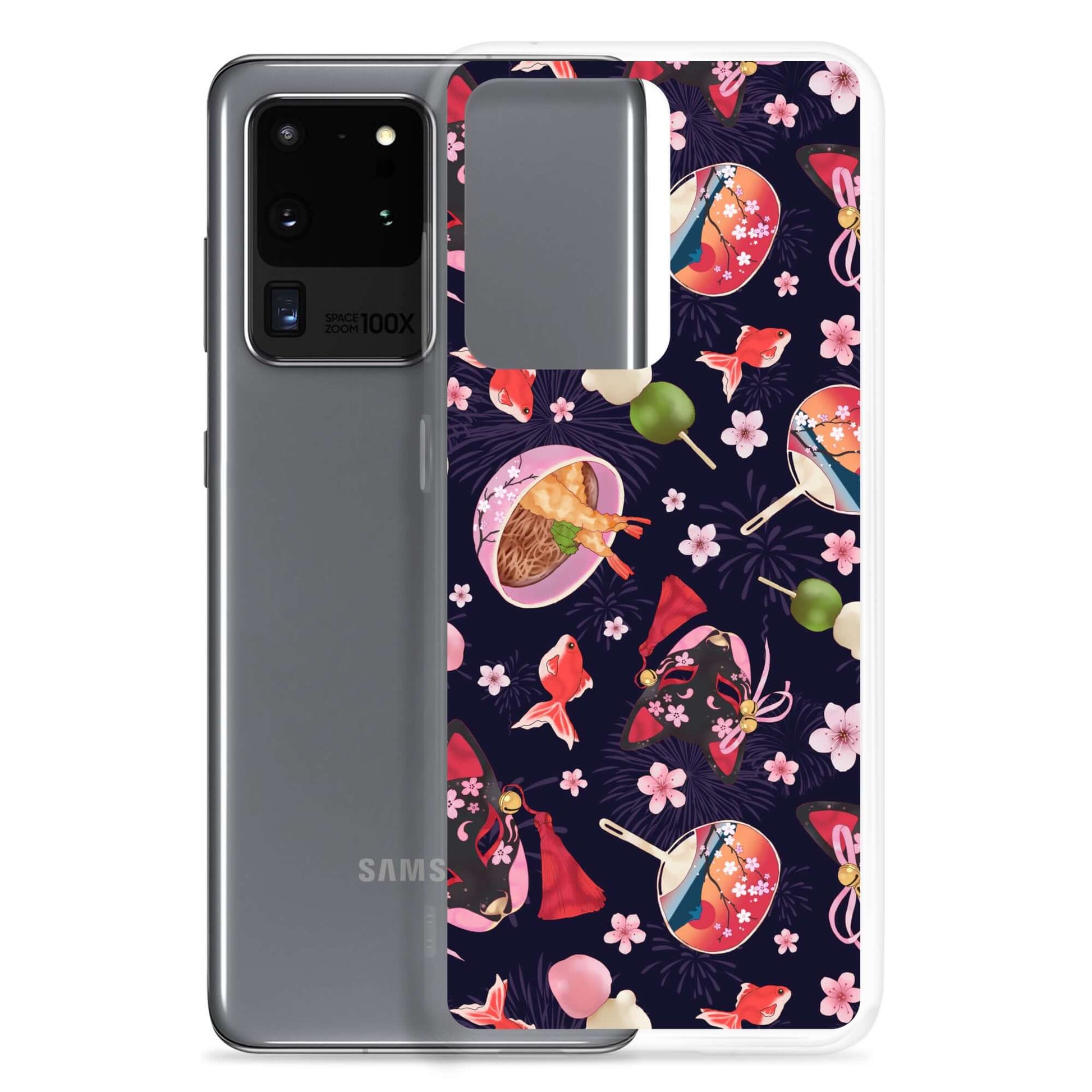 Matsuri Samsung® Clear Case showcases vibrant festival designs, protecting your phone in style during summer celebrations.