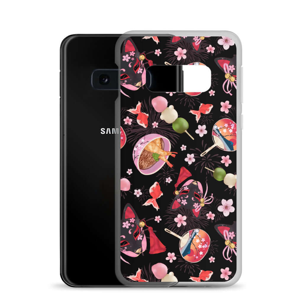 Matsuri Samsung® Clear Case features vibrant festival designs, offering stylish protection for your smartphone.