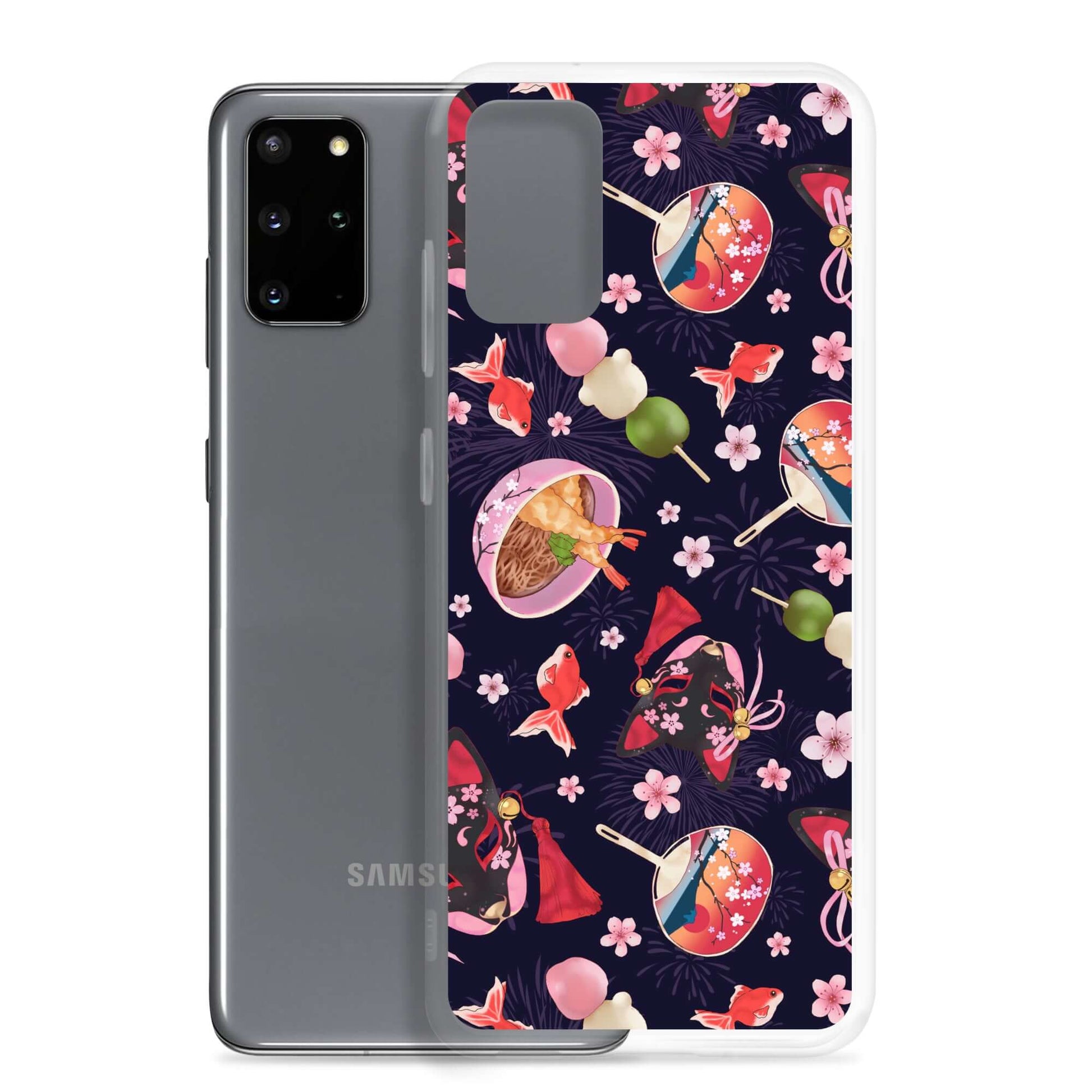 Matsuri Samsung® Clear Case showcases vibrant festival designs, offering protection from scratches and dirt.