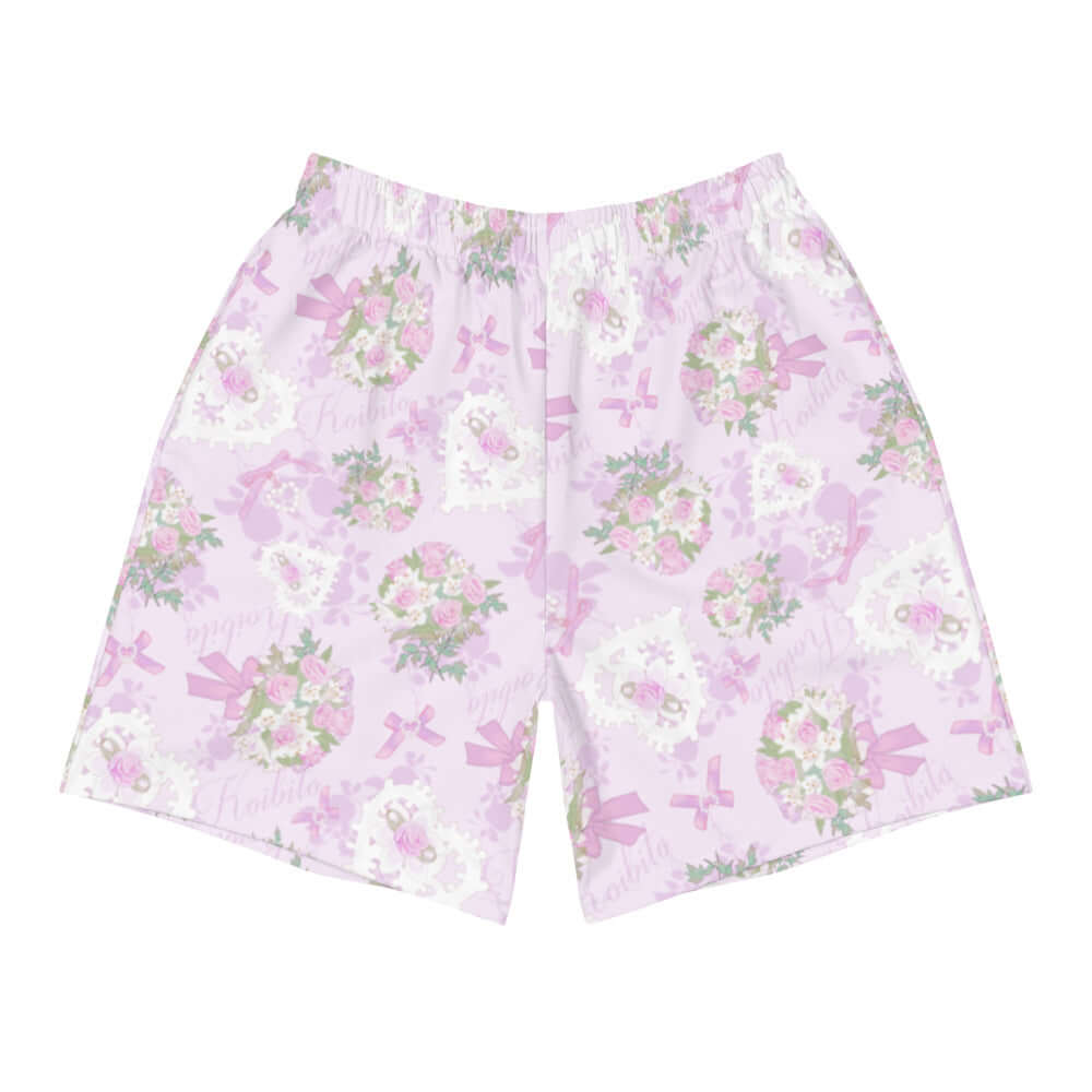 Men's Anniversary Athletic Shorts feature a stylish floral design, perfect for workouts and casual wear.