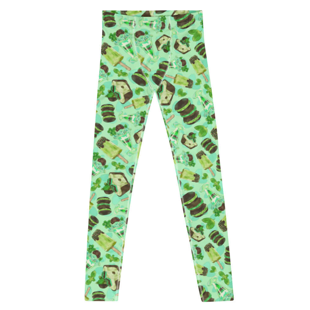 Stylish Men's Choco Mint Leggings designed for comfort and versatility in active wear. Perfect for workouts and more!