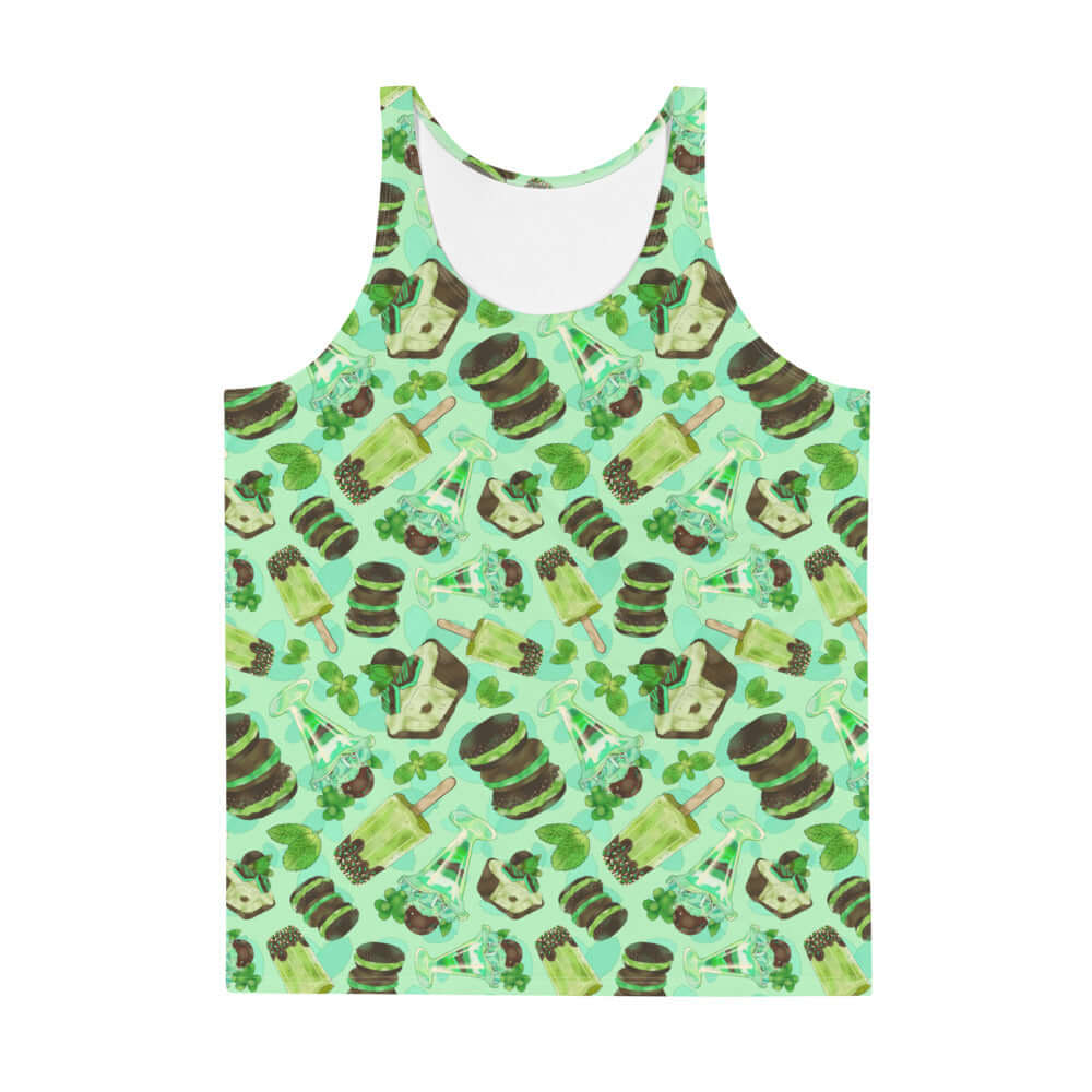Men's Choco Mint Tank Top features vibrant colors and soft, stretchy fabric for a stylish, relaxed fit. Perfect for summer!
