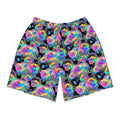 Men's Enchanted Rose Athletic Shorts feature a vibrant rose pattern, perfect for workouts or casual outings.