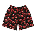 Men's Enchanted Rose Athletic Shorts feature a vibrant rose pattern, perfect for workouts or casual wear.