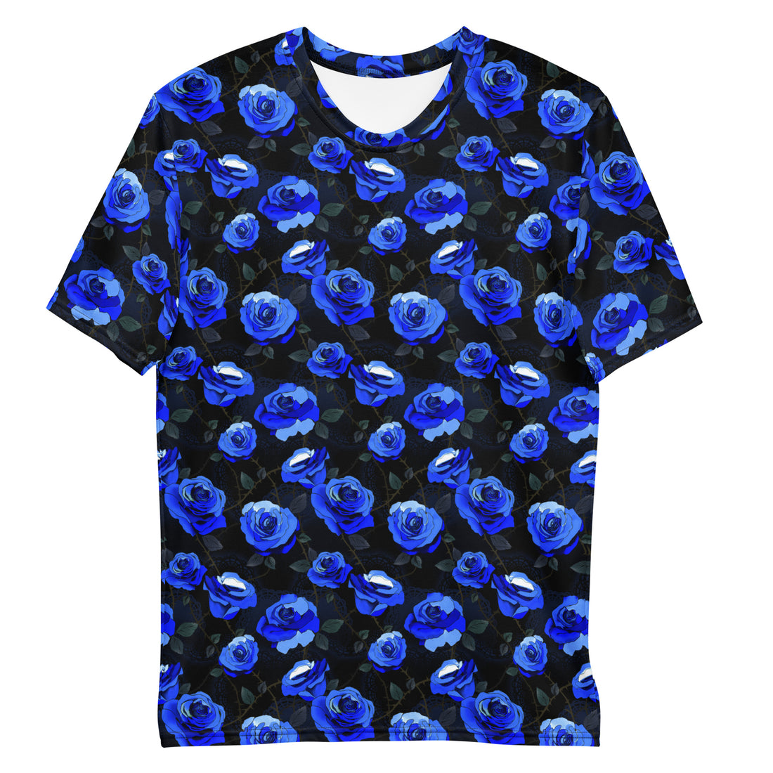 Men's Enchanted Rose T-shirt featuring a vibrant floral design, perfect for any occasion from lounging to outings.