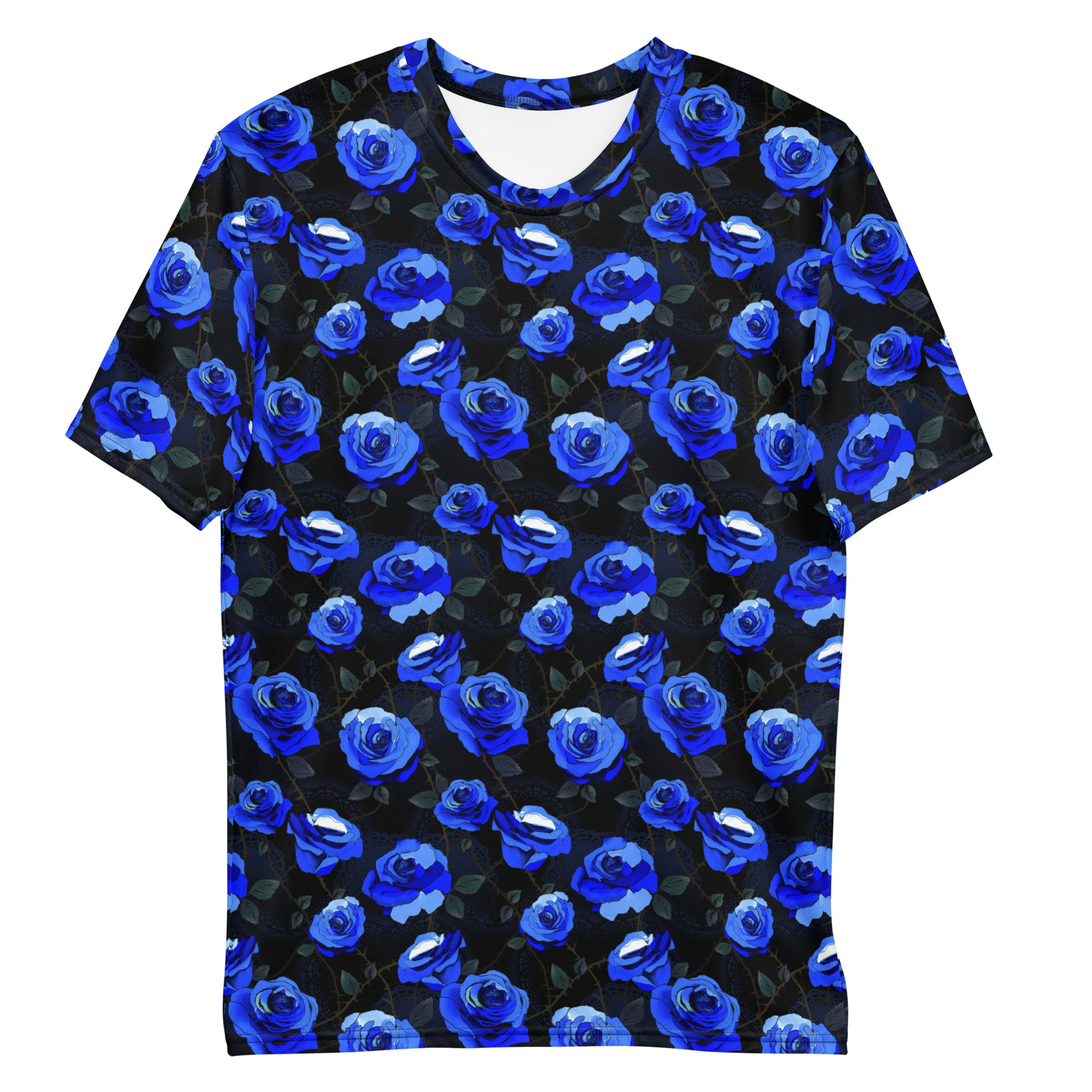 Men's Enchanted Rose T-shirt featuring a vibrant floral design, perfect for any occasion from lounging to outings.