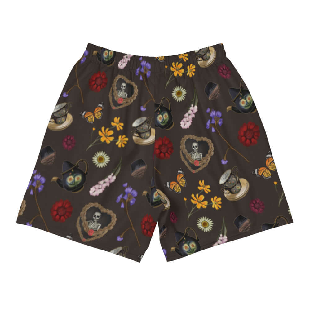Men's Gothic Tea Time Athletic Shorts feature a unique design, perfect for sports and casual wear. Ideal for any activity.