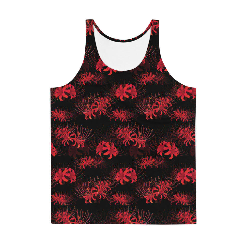Vibrant Men's Higanbana Tank Top featuring a floral design, soft material, and a relaxed fit for stylish comfort.