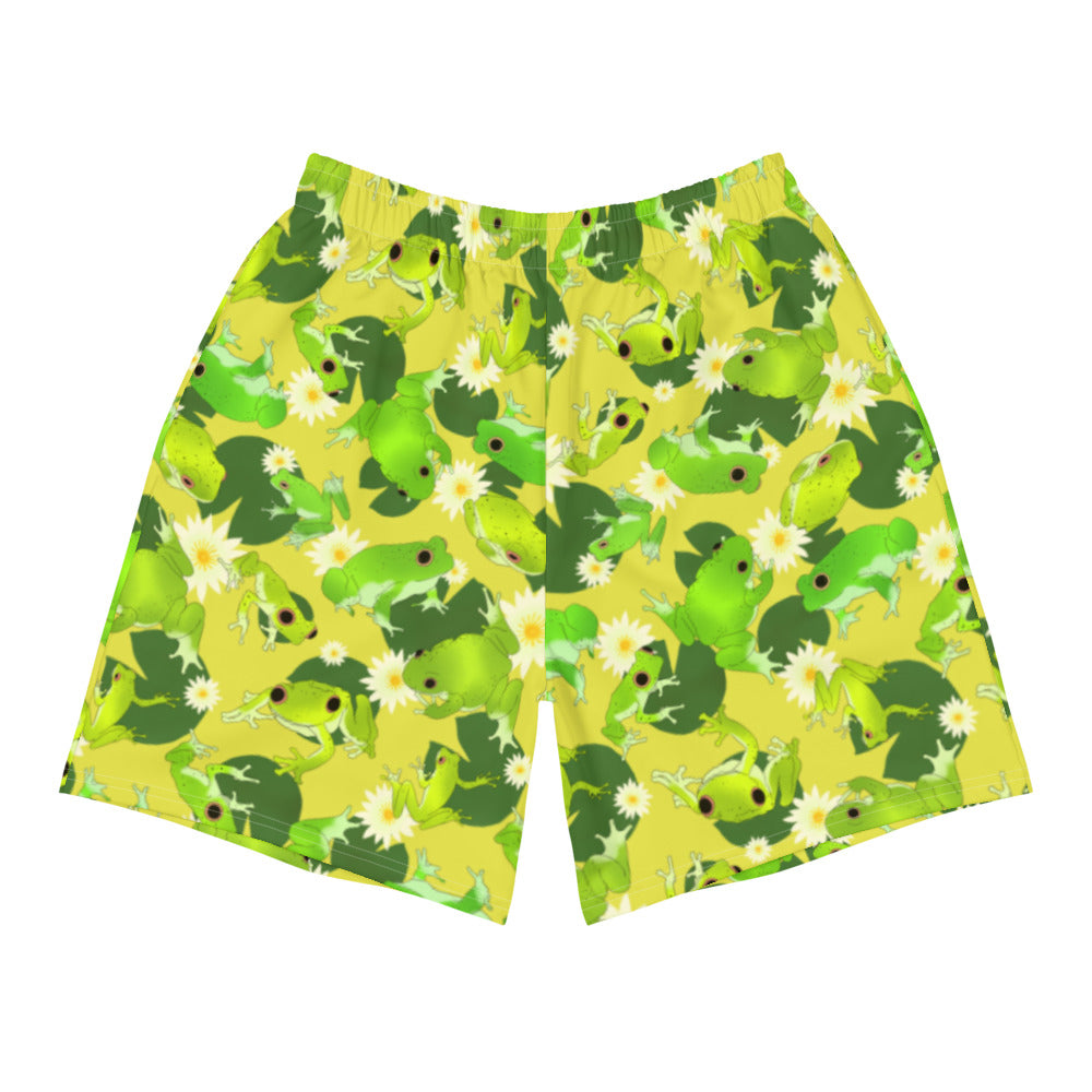 Men's Kero-kero Athletic Shorts feature a fun frog design, perfect for sports and casual wear. Enjoy comfort and style!