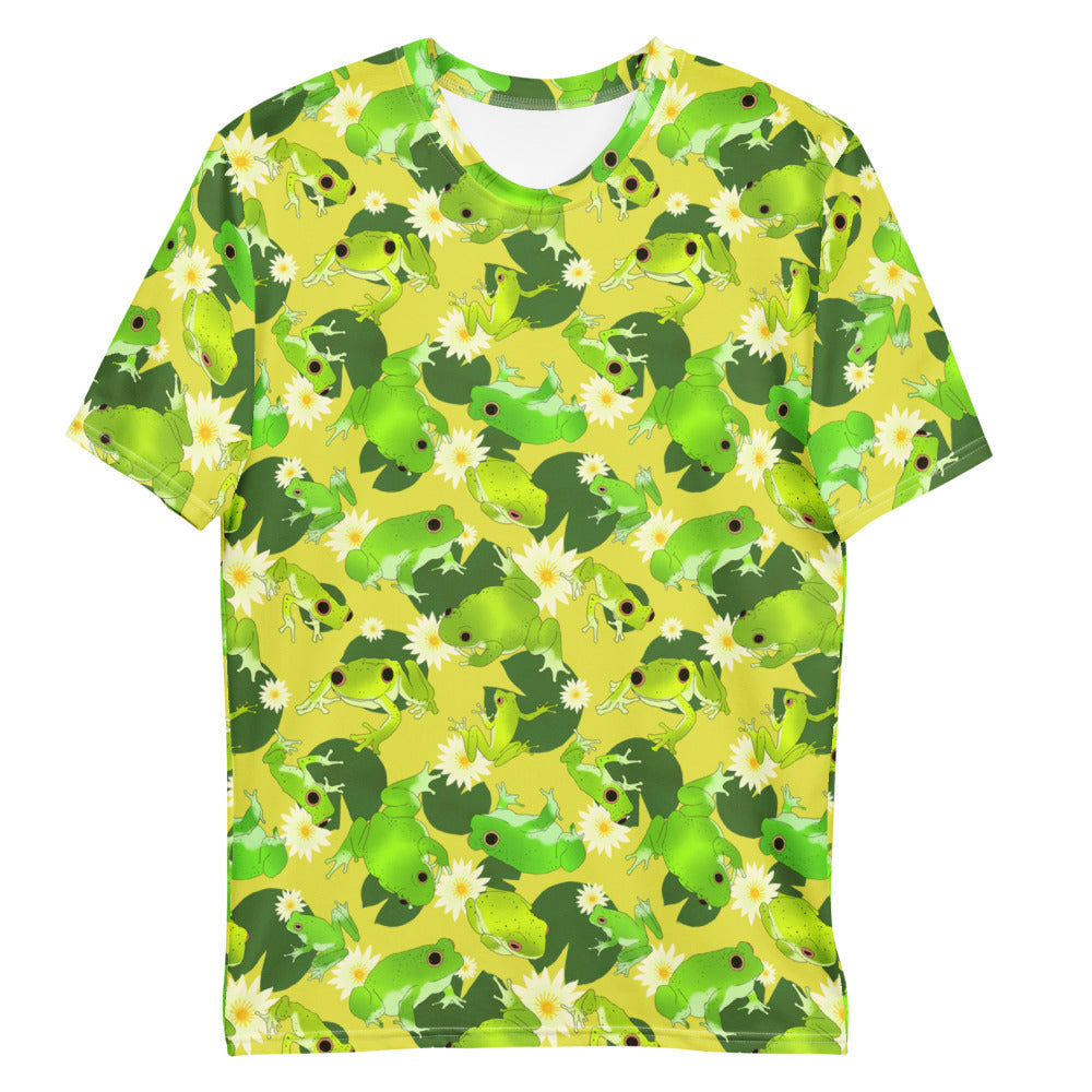Bright and playful Men's Kero-kero T-shirt featuring a fun frog design, perfect for comfort and style.