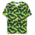 Bright and colorful Men's Kero-kero T-shirt featuring playful frog patterns, perfect for comfort and style.