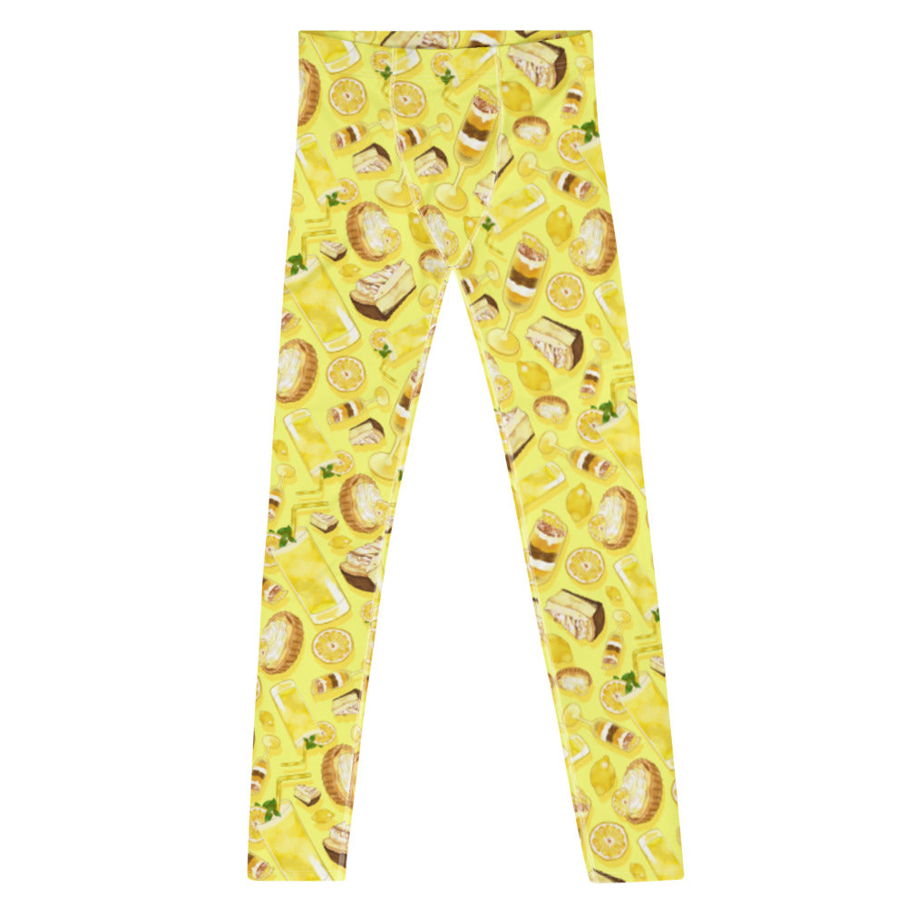 Bright and fun Men's Lemon Leggings, perfect for workouts or lounging, offering comfort and style for active men.
