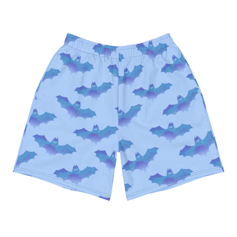 Stylish Men's Lilith Athletic Shorts with a fun bat print, perfect for workouts or casual outings.