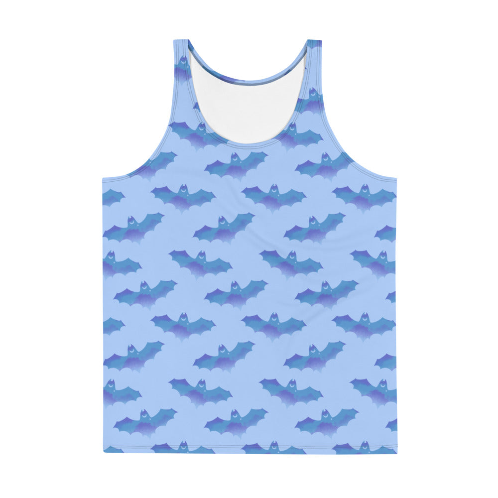 Men's Lilith Tank Top features vibrant bat patterns on soft, stretchy fabric for ultimate comfort and style.