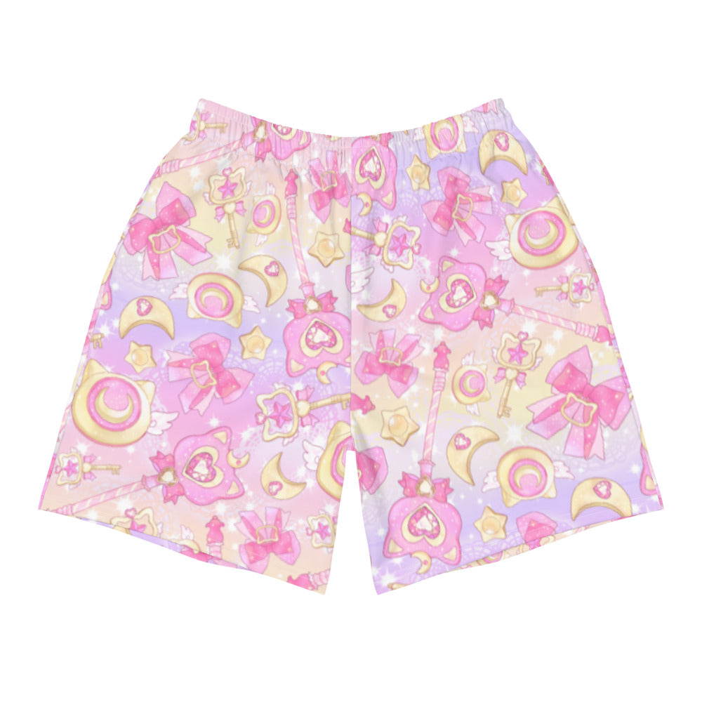 Men's Magical Girl Athletic Shorts feature a vibrant design, perfect for running, swimming, and all activities.