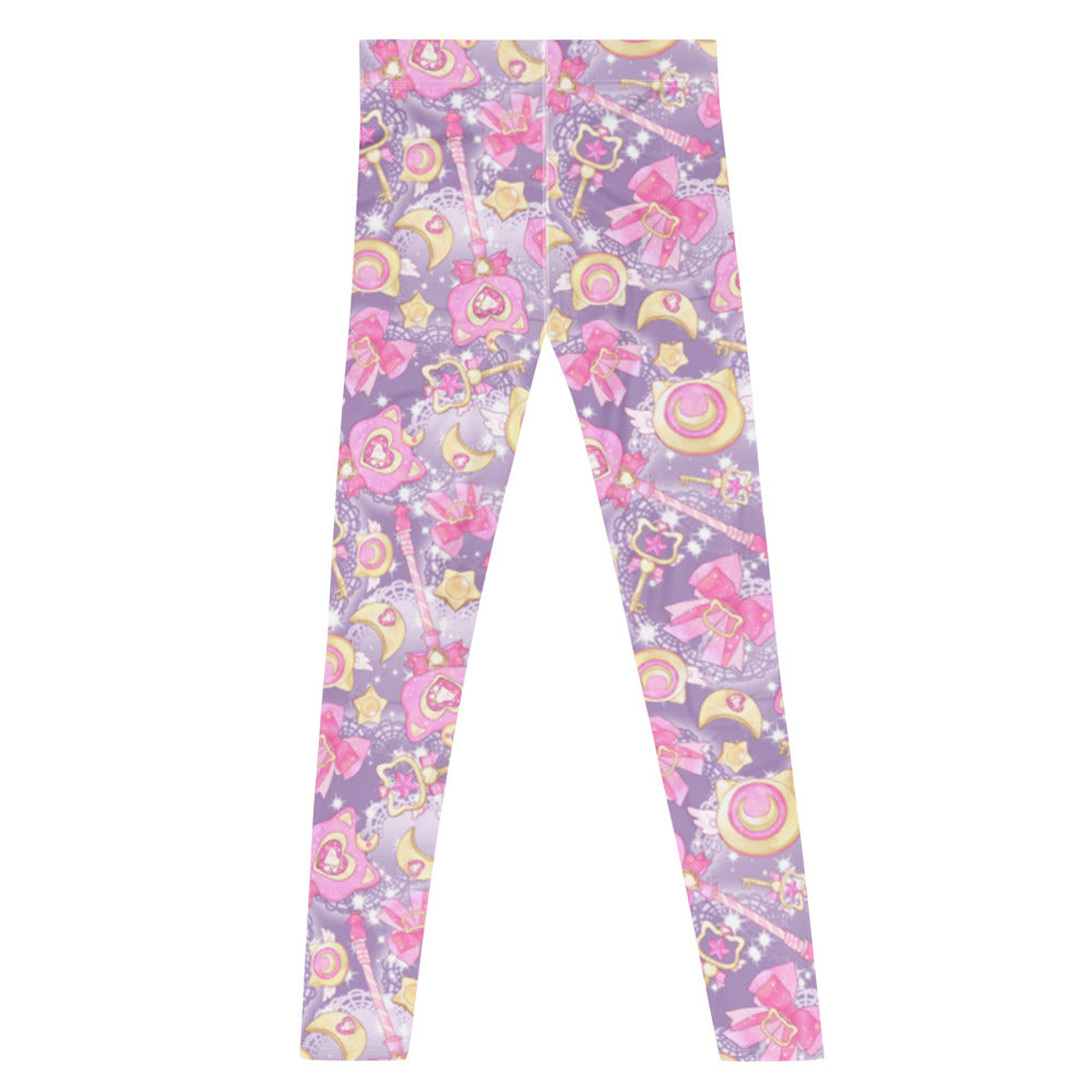 Soft and stretchy Men's Magical Girl Leggings featuring a colorful, whimsical design ideal for any activity.