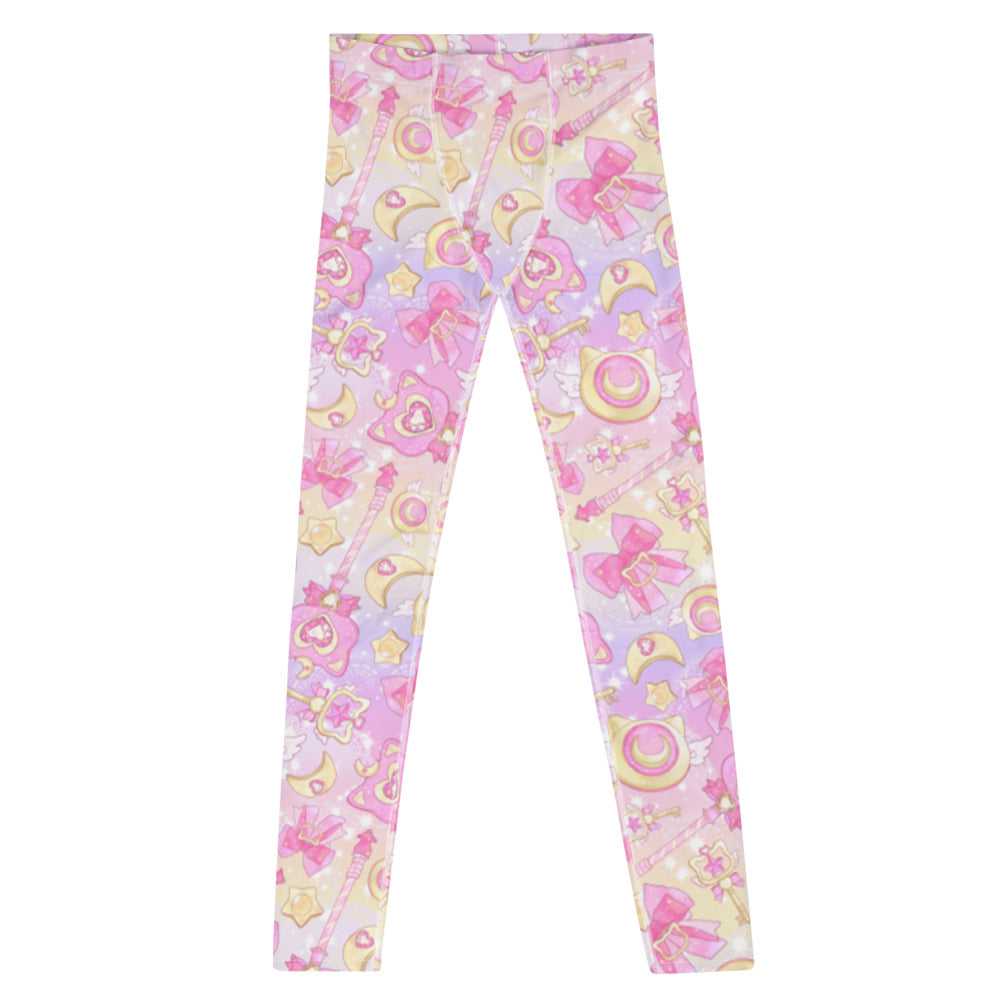 Men's Magical Girl Leggings with a vibrant, whimsical design, perfect for workouts or casual wear.