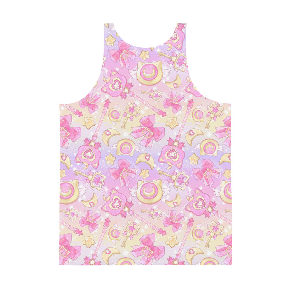 Vibrant Men's Magical Girl Tank Top featuring colorful designs, soft material, and a relaxed fit for stylish comfort.
