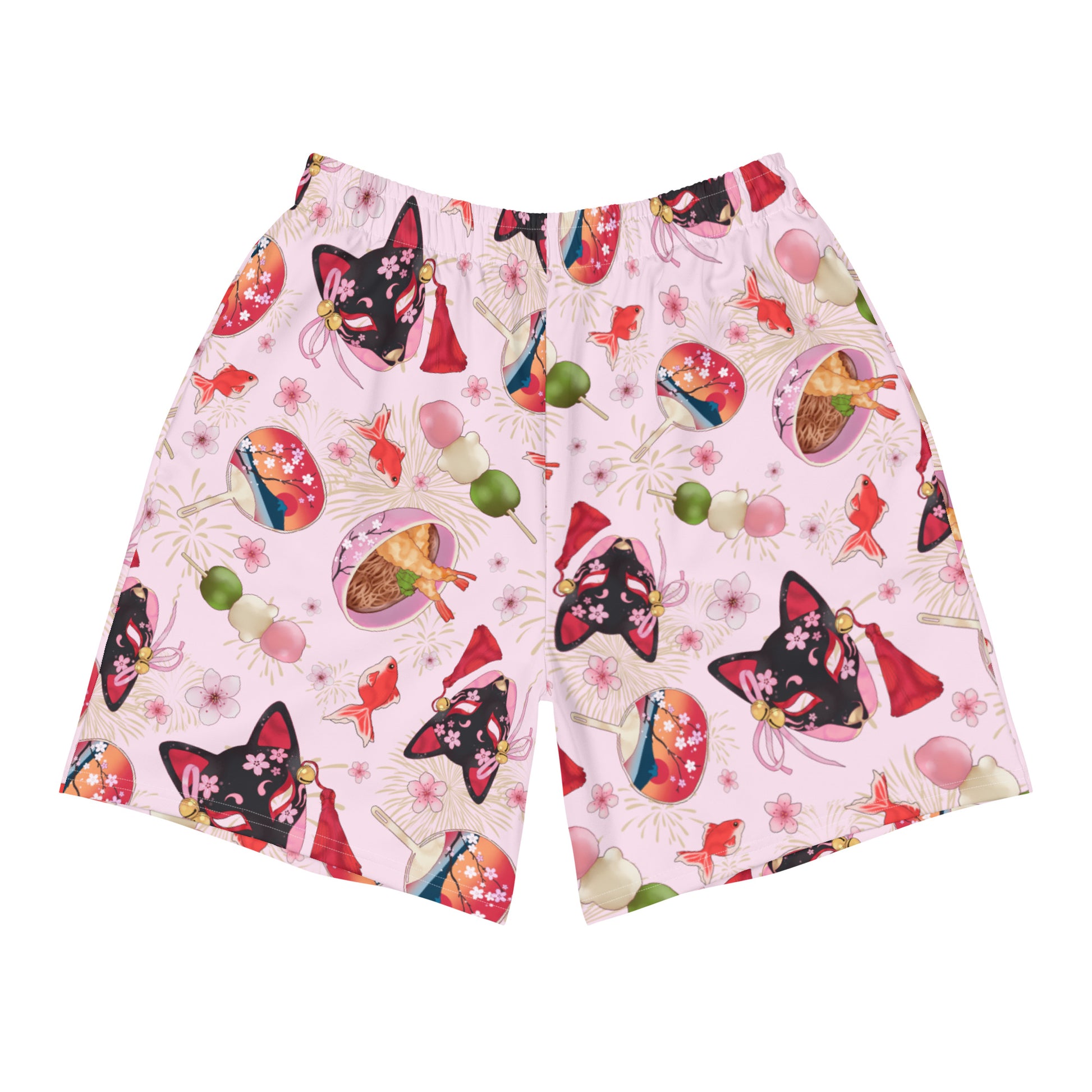 Bright and colorful Men's Matsuri Athletic Shorts featuring a vibrant design, perfect for any active lifestyle.