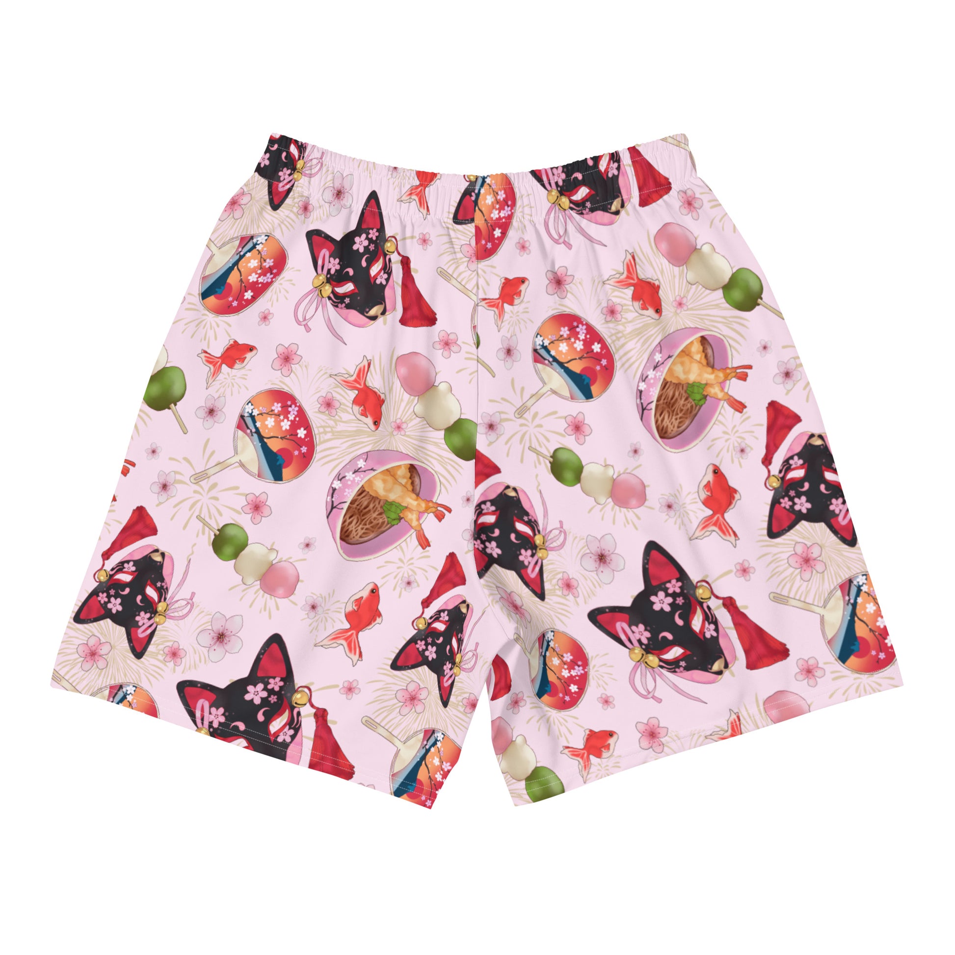 Stylish Men's Matsuri Athletic Shorts with vibrant print, perfect for running, swimming, or workouts. Casual and comfortable.