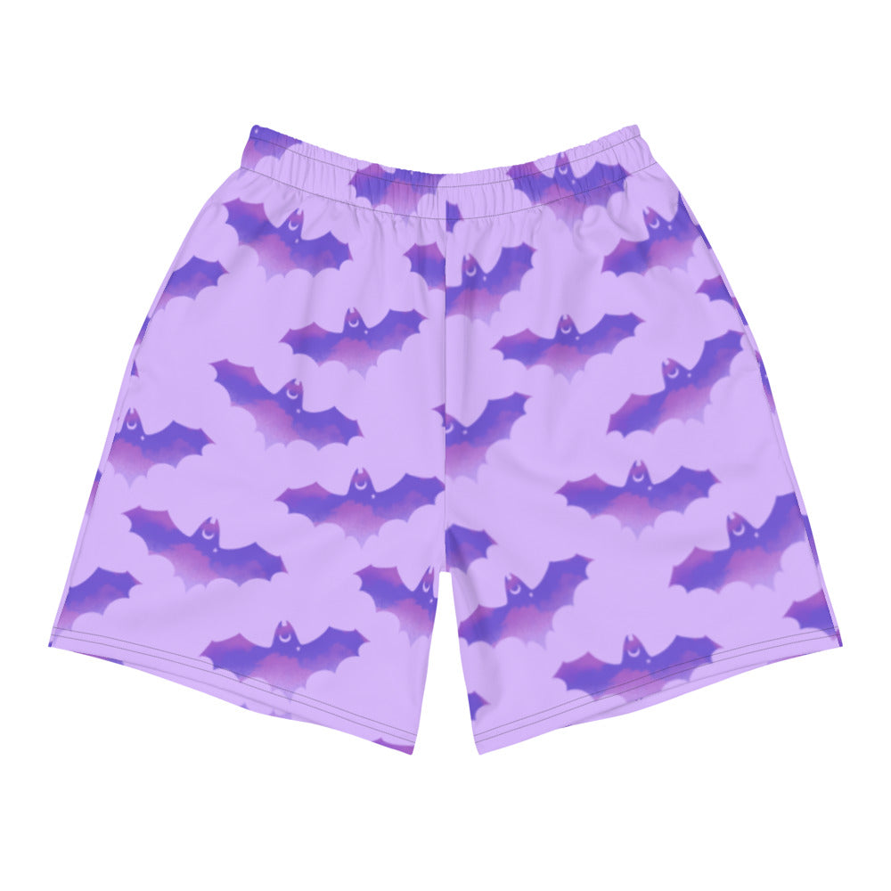 Men's Morrigan Athletic Shorts feature a vibrant bat design, perfect for sports and casual wear. Ideal for all activities!