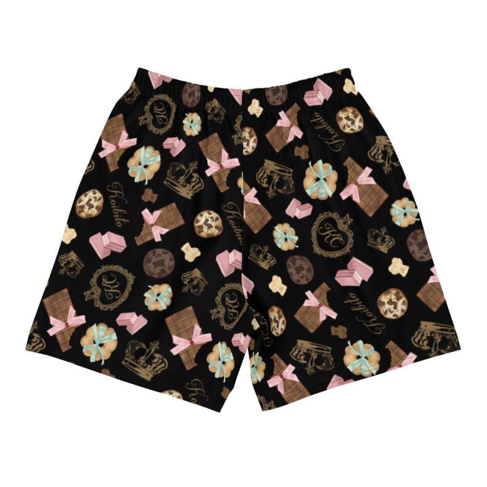 Stylish Men's Royal Cookie Athletic Shorts featuring a fun pattern, perfect for any active occasion. Ideal for workouts!